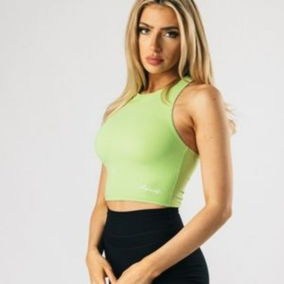 Alphalete Ultrasoft Crop Tank - Sap Green Size S - Picture 2 of 5